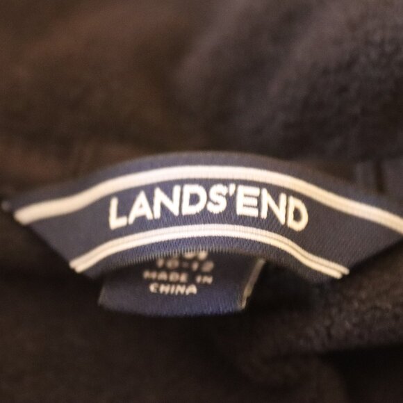 Land's End Black and White Lightweight Fleece Quarter Zip Medium Active Outdoors - Picture 3 of 14